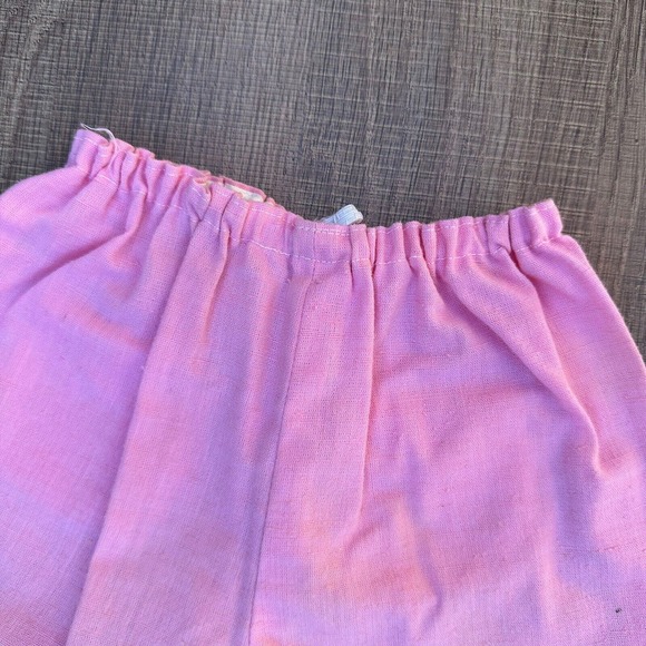 Vintage 1970s Pants Infant Size 18 Months Pink Eyelet Pockets Pull On Retro - Picture 3 of 10